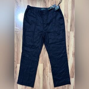 Lauren Ralph Lauren Women’s Black Linen Dress Pants Size 16 New With Tags